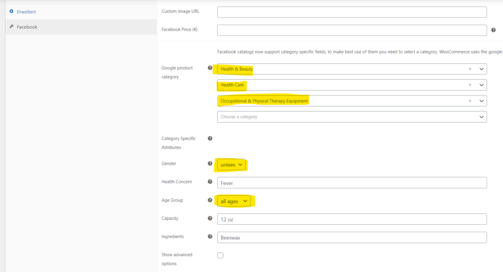 Screenshot: Produkt Detail / Facebook