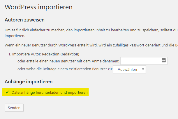 WordPress Importieren