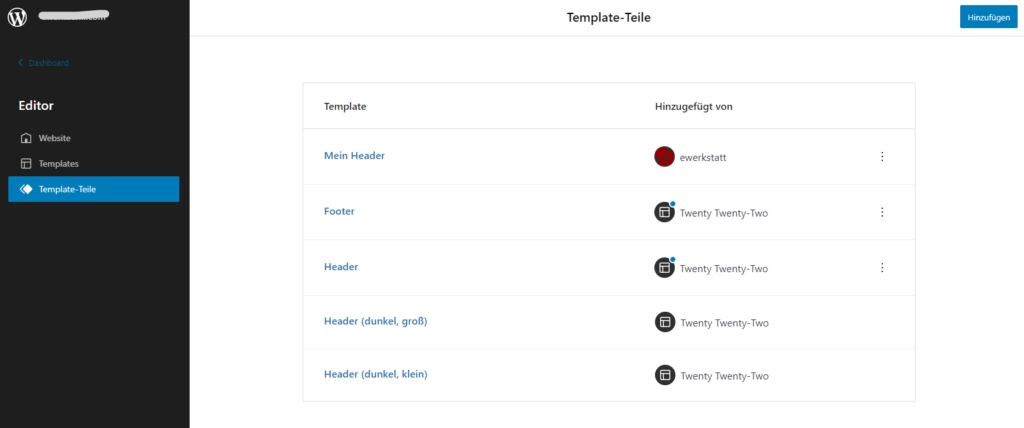 Eigenes Template-Teil