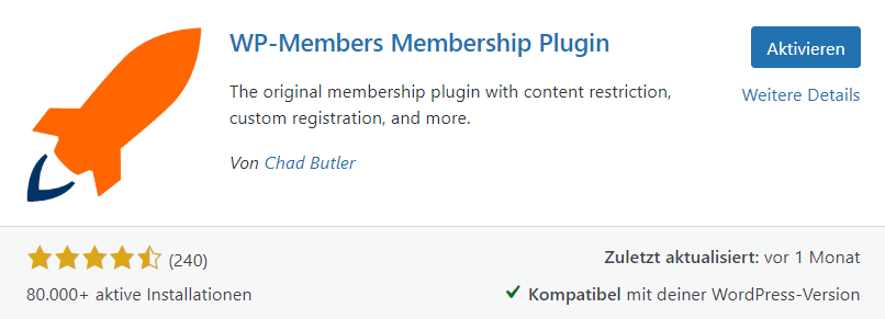 WP-Members im WordPress Repository