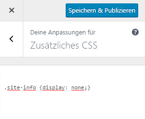 Zusätzliches CSS Feld für weitere Codes
